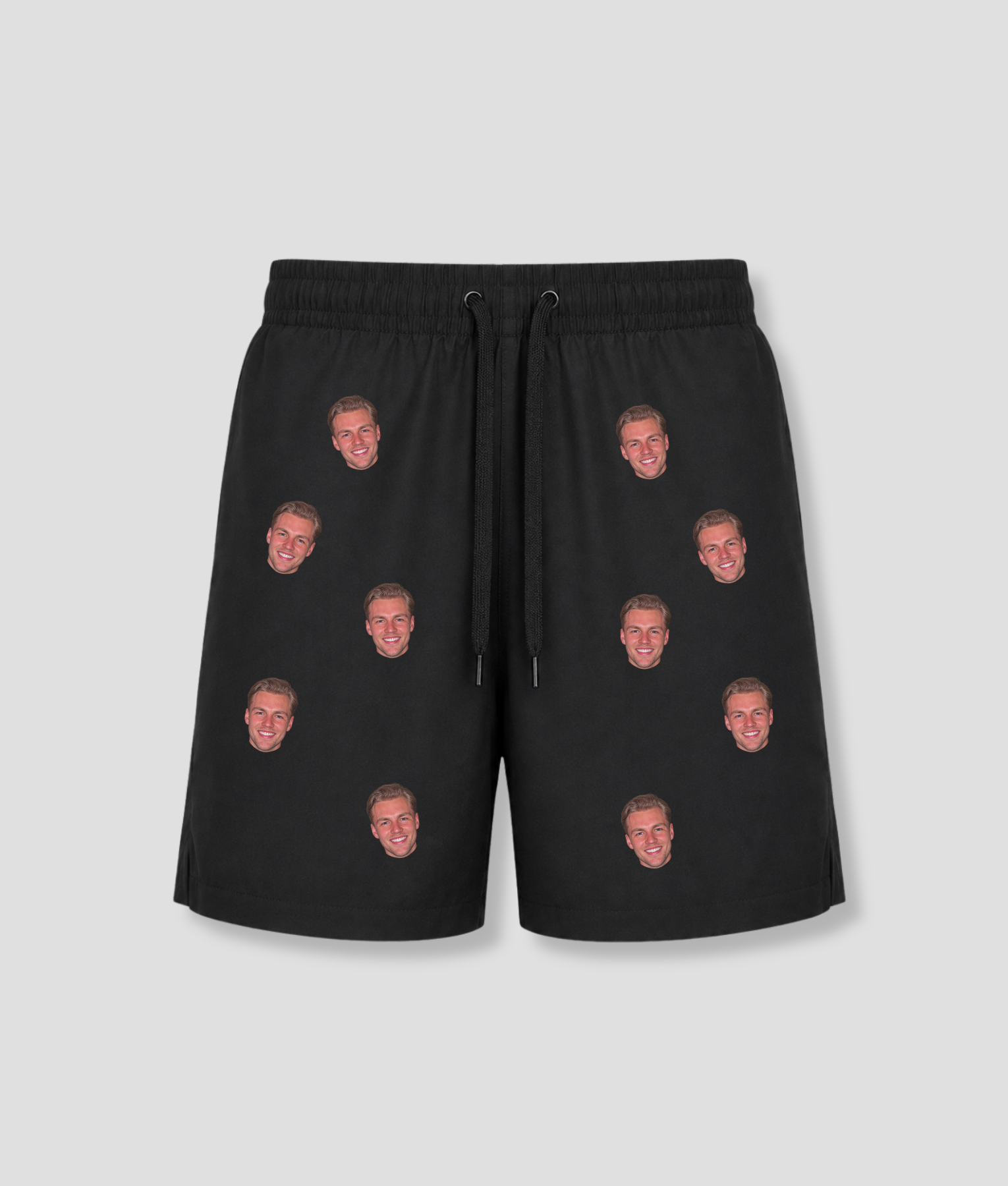 Zwarte zwembroek met je eigen gezicht erop