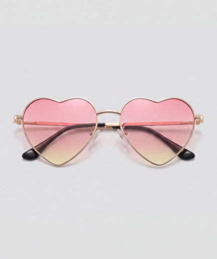 Indian heart, bril met geel en roze glazen