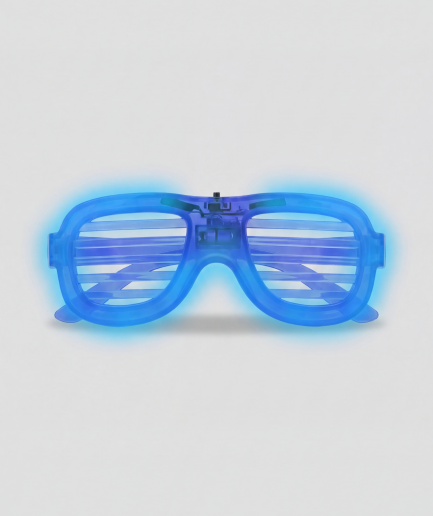 LED Bril, bril met blauw montuur en blauw glazen
