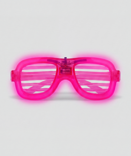 LED Bril, bril met roze montuur en roze glazen