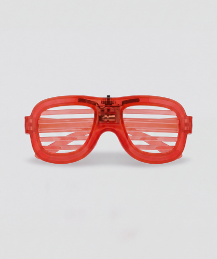 LED Bril, bril met rood montuur en rood glazen