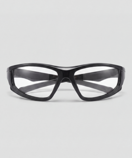 Mirror eyes, bril met zwart montuur en spiegelglazen glazen