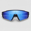 Skygen, bril met zwart montuur en blauw glazen