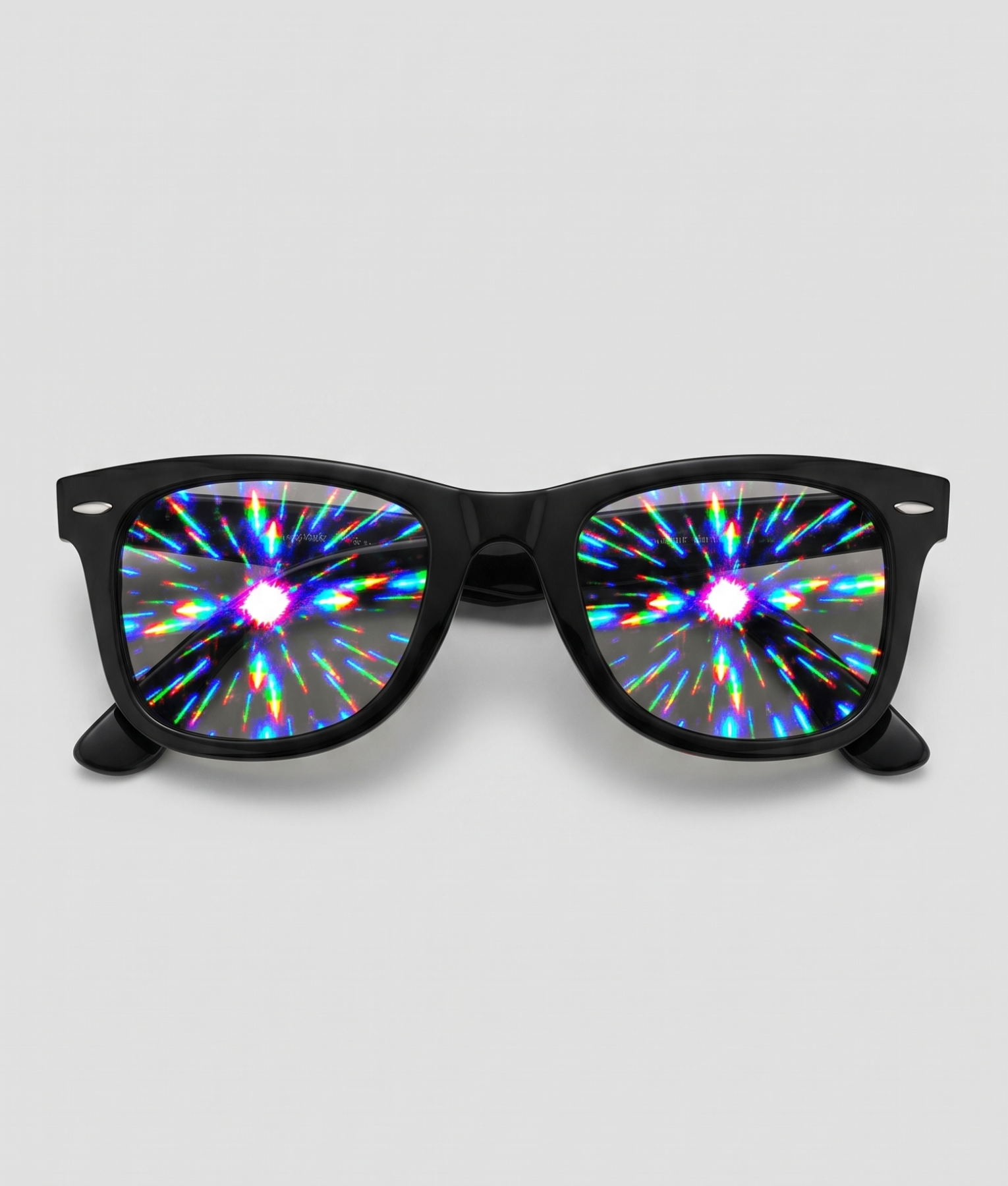 Spacebril firework, montuur zwart, glas firework effect