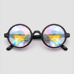 Spacebril, montuur zwart, glas caleidoscoop
