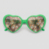 Spacy, montuur groen, glas hartjes effect