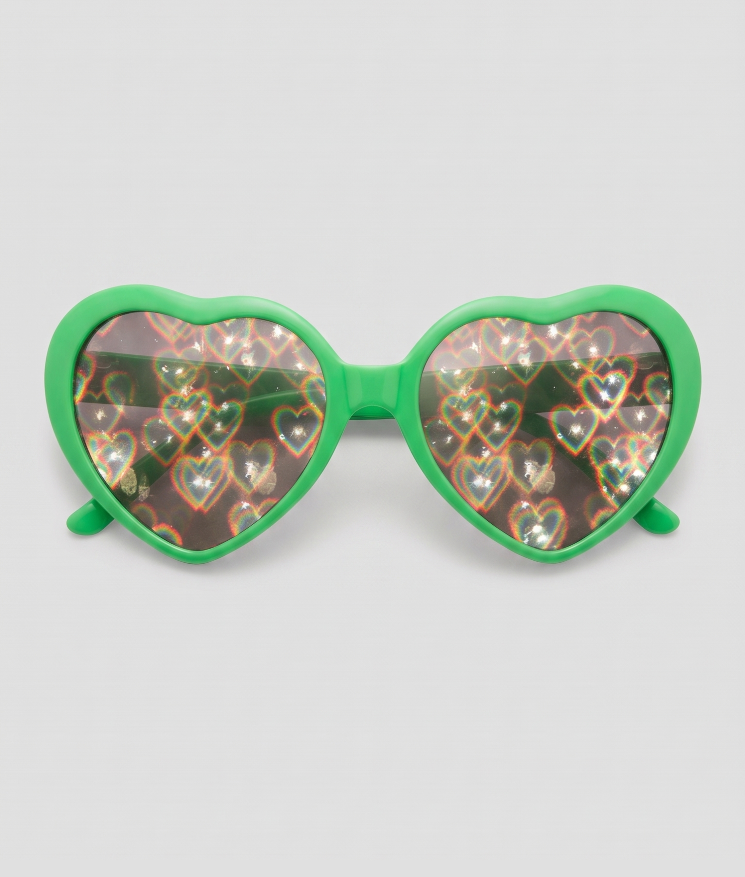 Spacy, montuur groen, glas hartjes effect