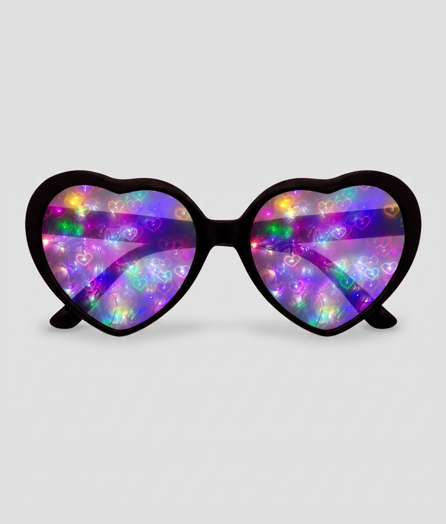 Spacy, montuur zwart, glas hartjes effect