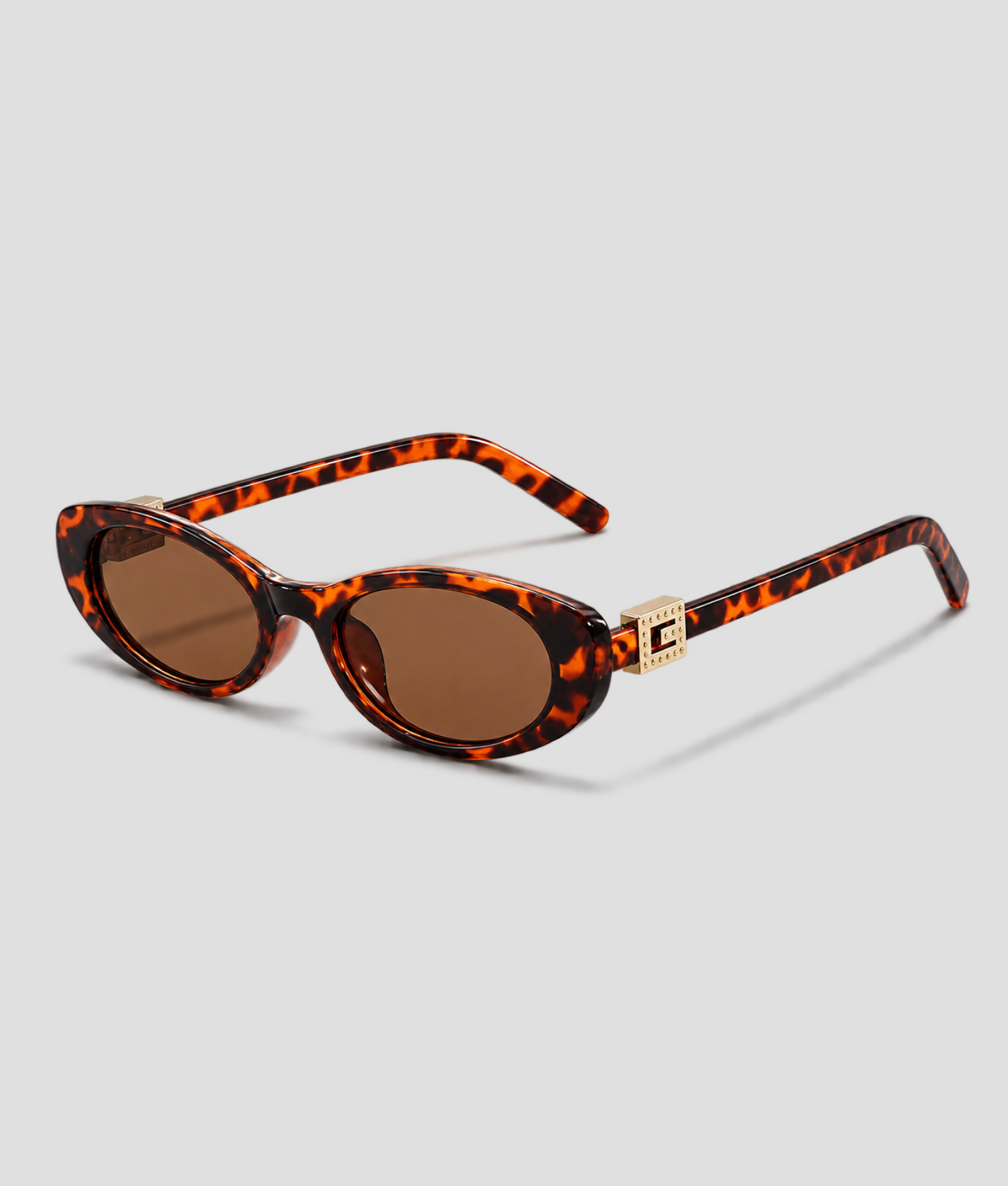 Panter ovale zonnebril met bruin glas, model Livigno, van opzij