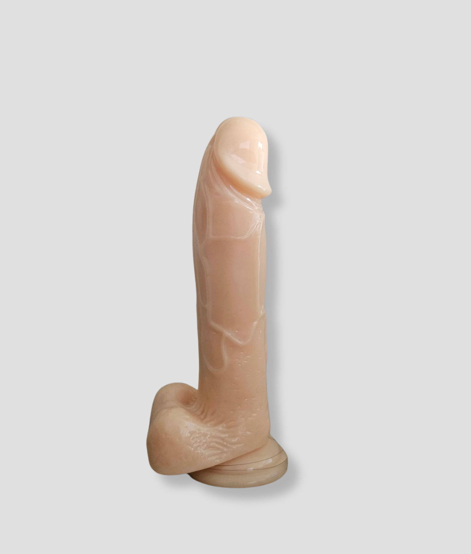 Zeer grote jongeheer, realistische huidkleurige dildo van 20 cm met ballen en zuignap