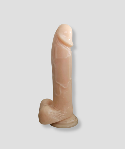 White mamba, realistische huidkleurige dildo van 22 cm met ballen en zuignap