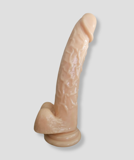 Monster cock dildo, realistische huidkleurige dildo van 28 cm met ballen en zuignap