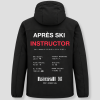 Après Ski Instructor winterjas zwart, achterkant met de gegevens van Åre, Zweden