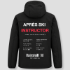 Après Ski Instructor winterjas zwart, achterkant met de gegevens van Livigno, Italië