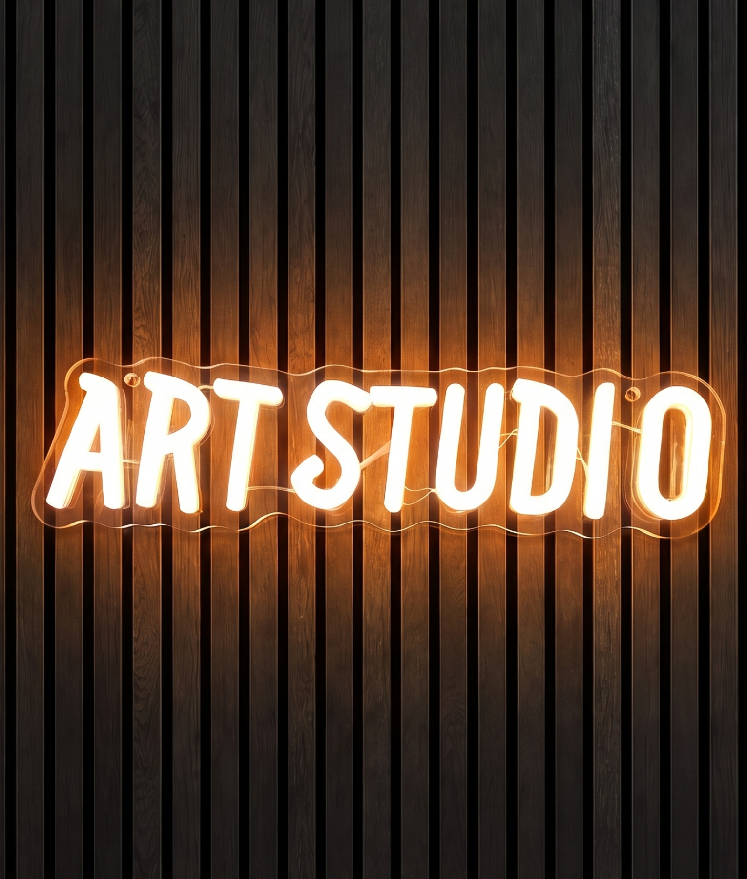 Art studio oranje neon lamp