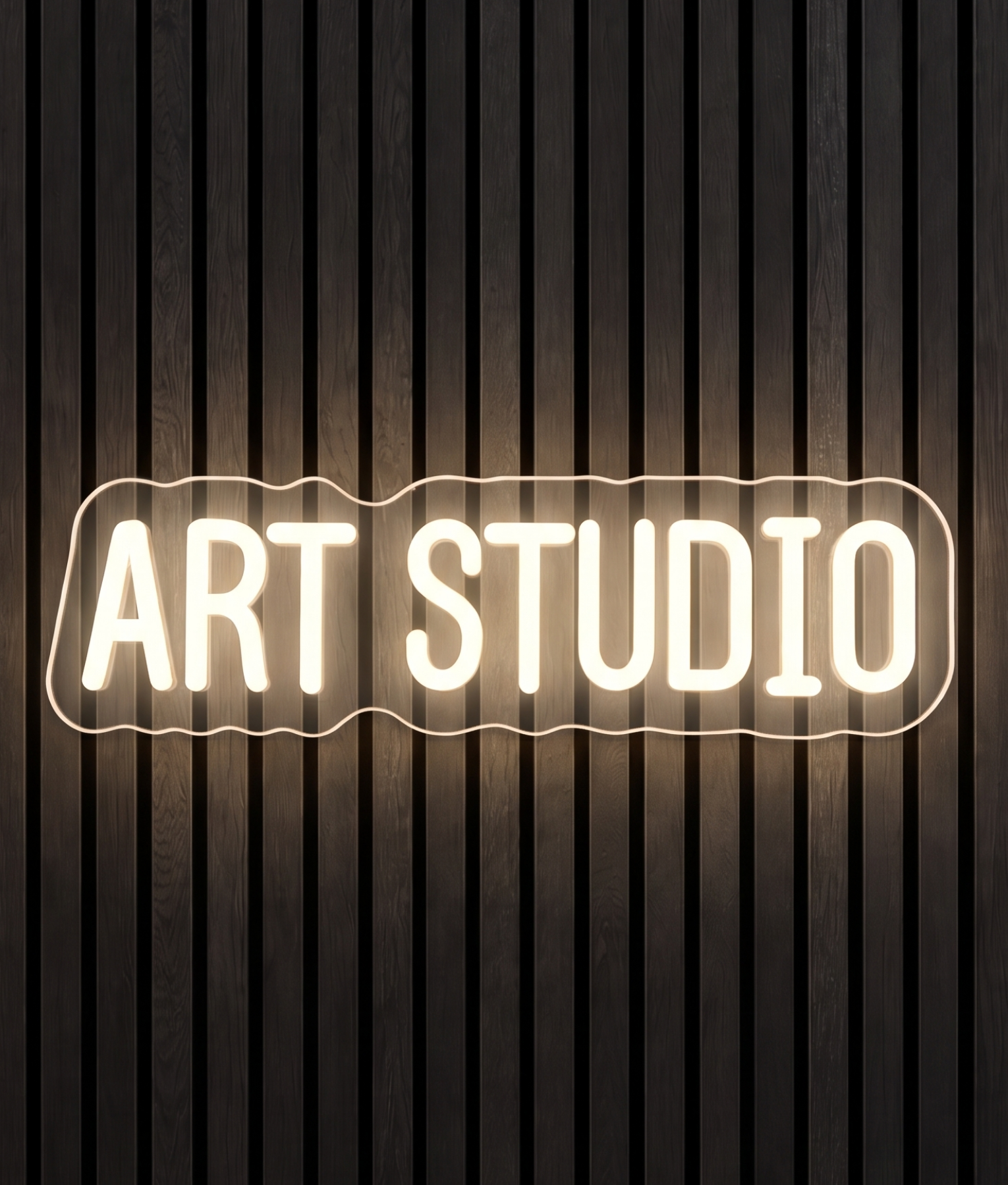 Art studio warm wit neon lamp