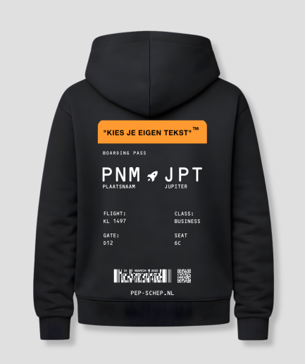 Boarding Pass hoodie zwart