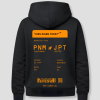 Boarding pass hoodie zwart met oranje Kingsday print op de rug