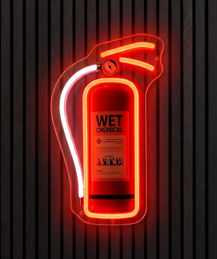 Brandblusser neon verlichting