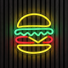 Burger neon neon verlichting
