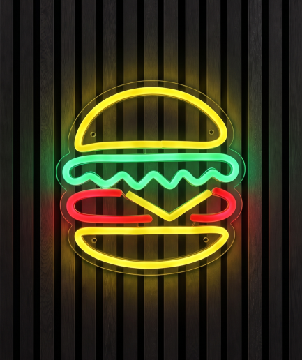 Burger neon neon verlichting