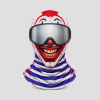 Enge clown skimasker – Skibril met skibril op