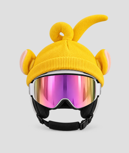Gele teletub skihelm cover