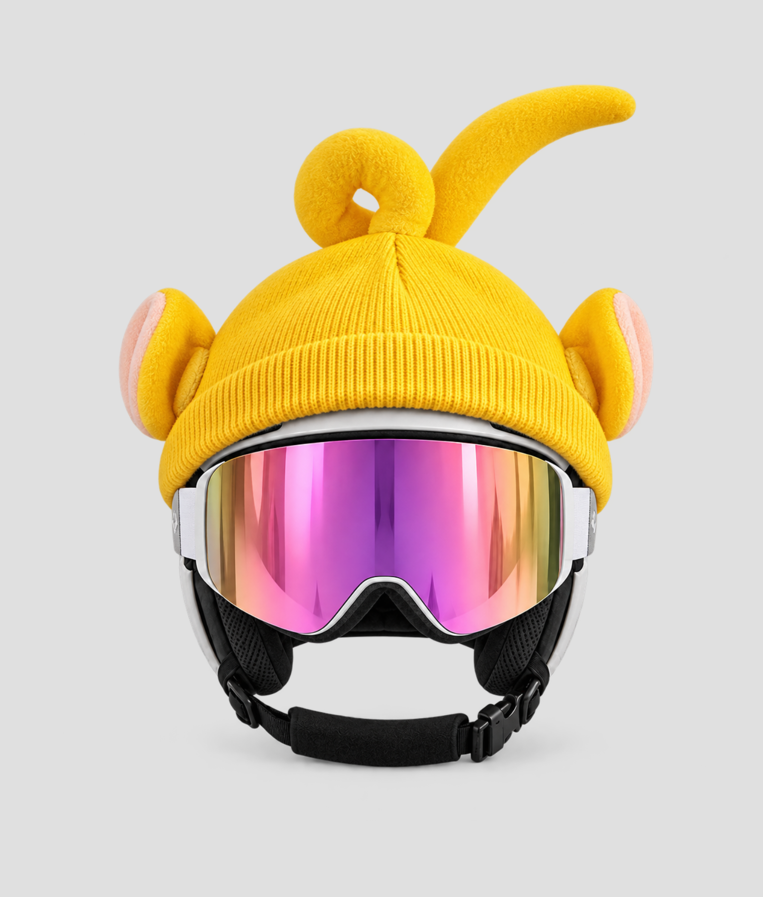 Gele teletub skihelm cover