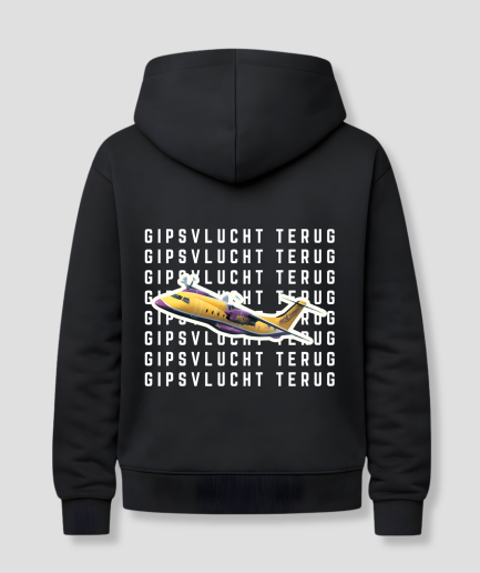 gipsvlucht terug hoodie zwart