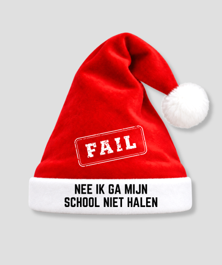 Kerstmuts nee ik ga mijn school niet halen