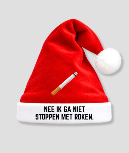Kerstmuts nee ik ga niet stoppen met roken