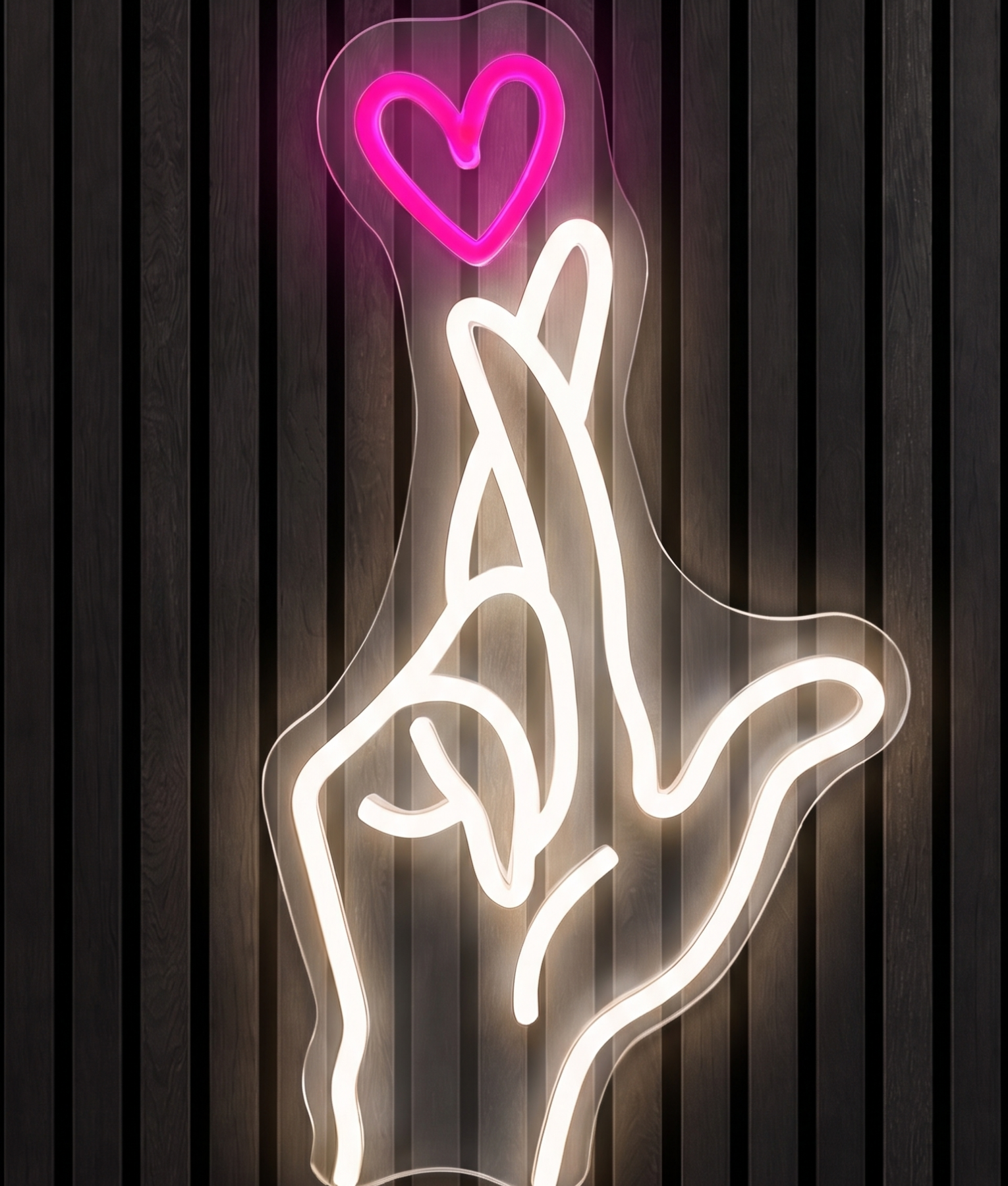 Hand met hartje 3 neon lamp