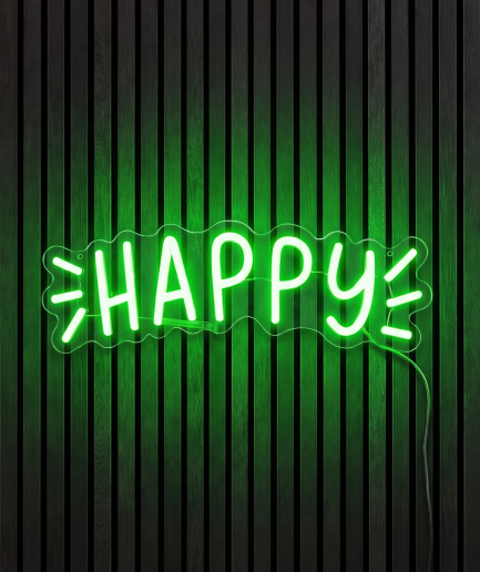 Happy groen neon verlichting