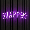 Happy paars neon verlichting