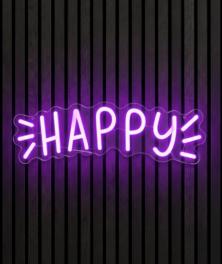Happy paars neon verlichting