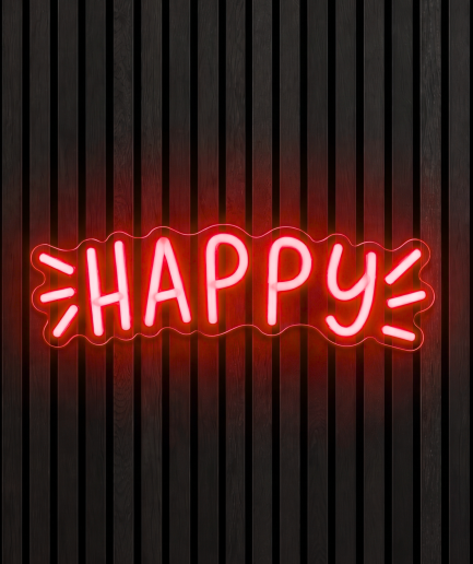 Happy rood neon verlichting
