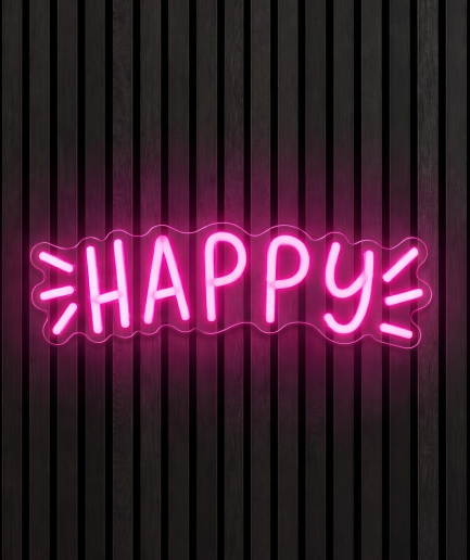 Happy roze neon verlichting