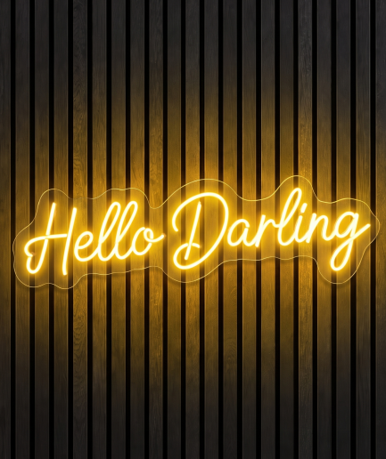 Hello Darling warm wit neon verlichting