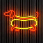 Hotdog neon neon verlichting