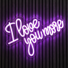 I Love You More paars neon verlichting