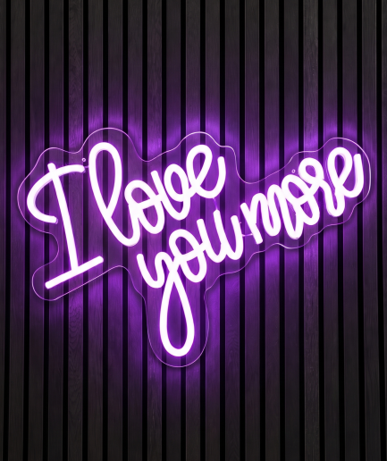 I Love You More paars neon verlichting