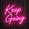 Keep Going roze neon verlichting