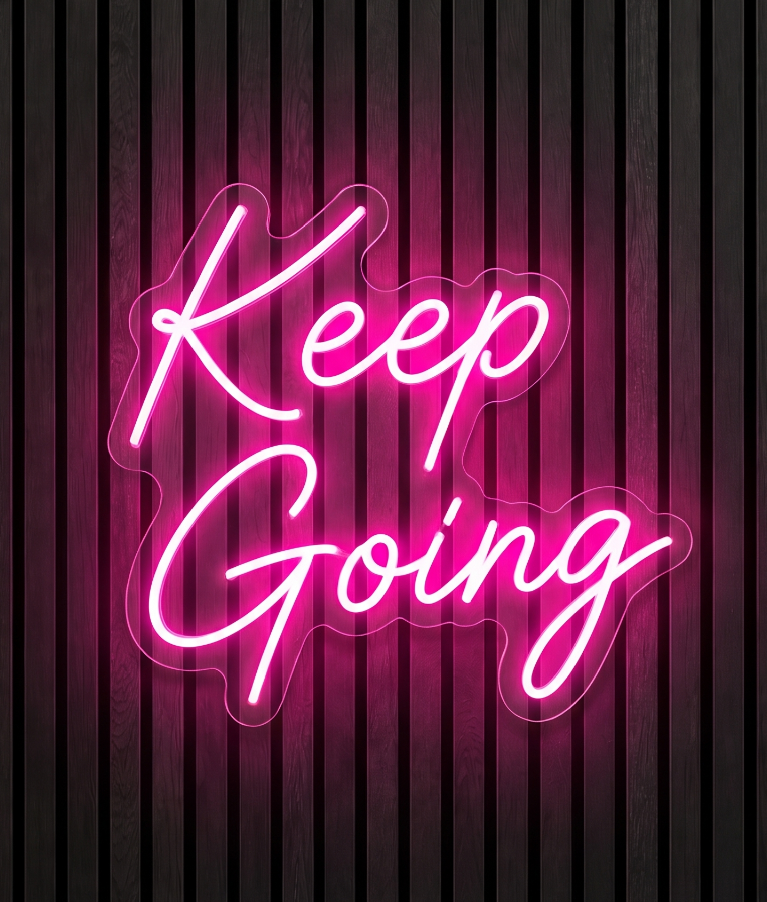 Keep Going roze neon verlichting