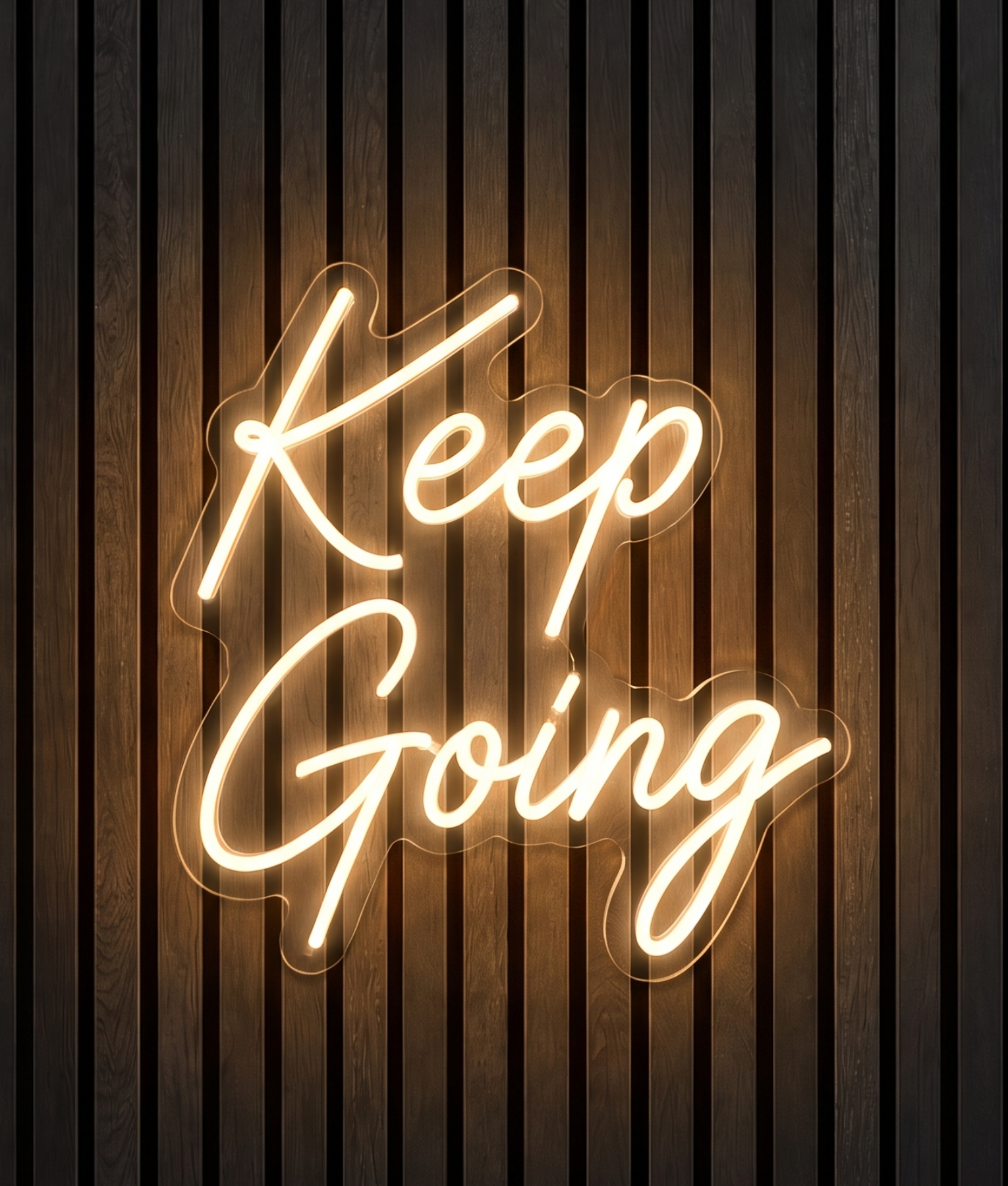 Keep Going warm wit neon verlichting