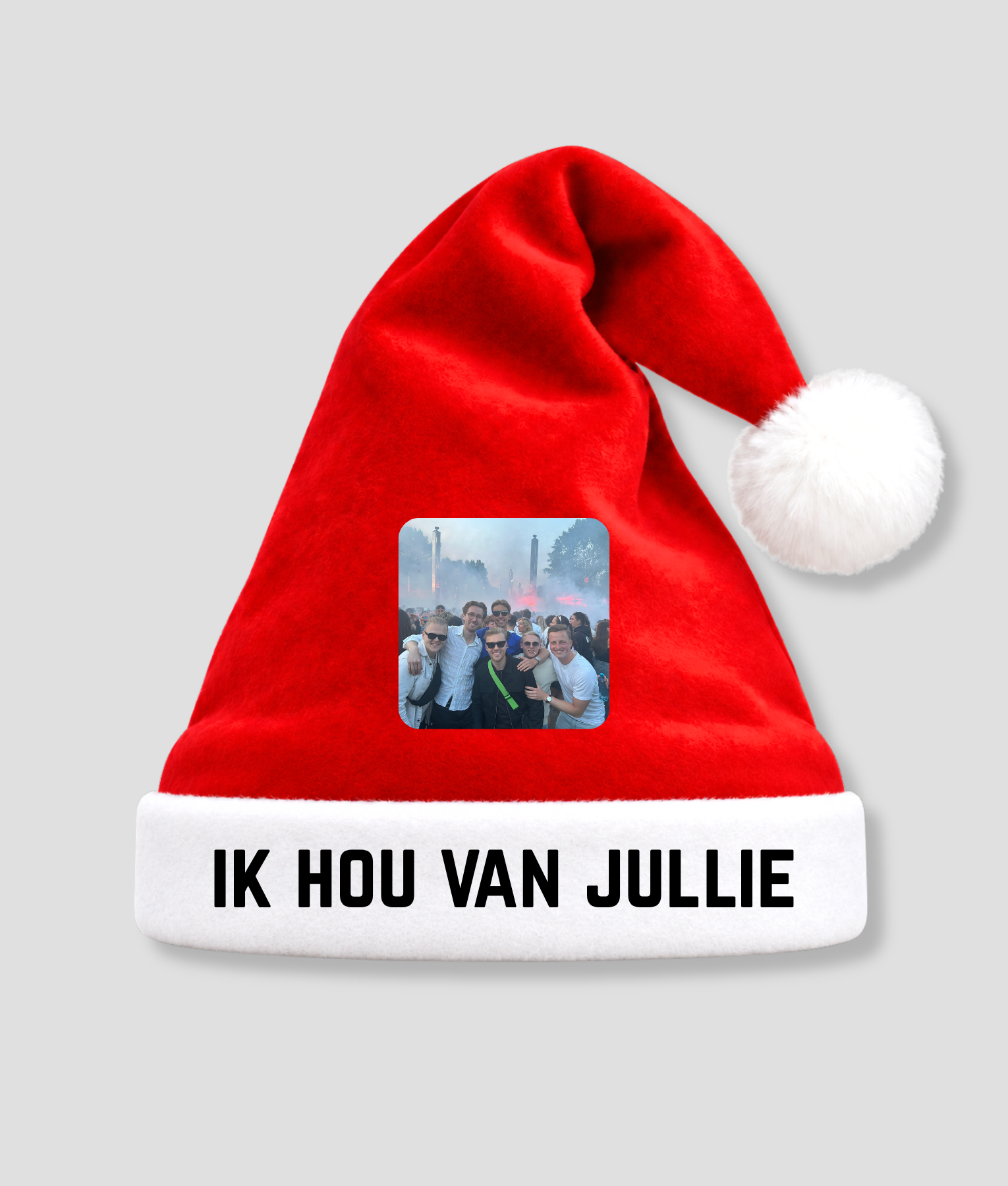 Kerstmuts met eigen foto en tekst voorbeeld