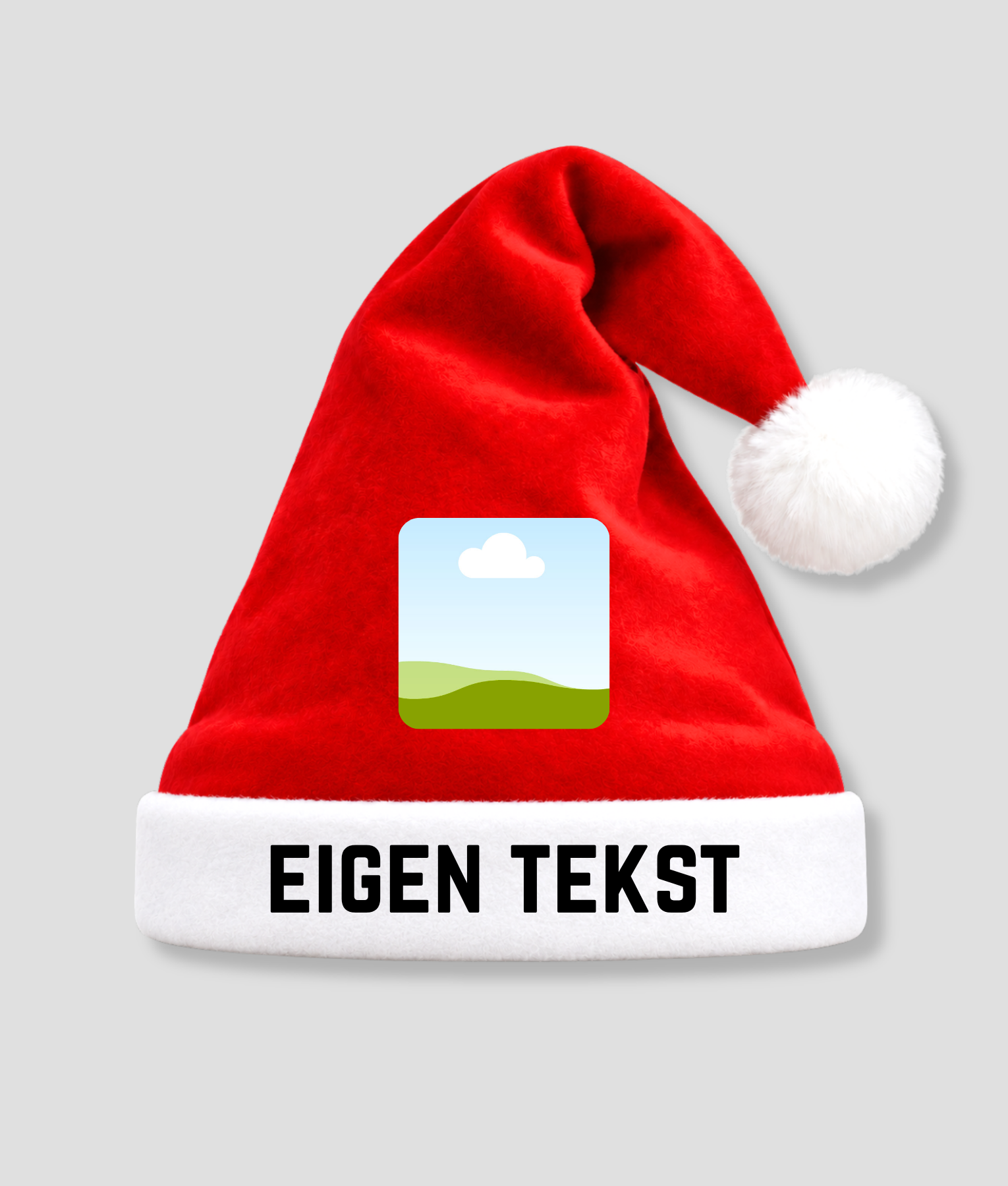 Kerstmuts met eigen foto en tekst
