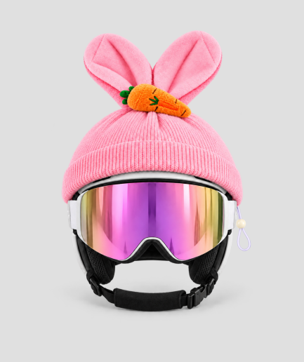 Konijn roze skihelm cover