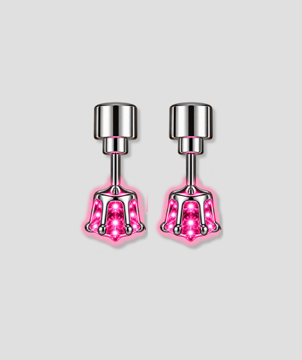 LED oorbellen die roze oplichten