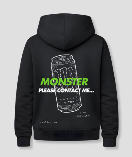 please sponsor me hoodie zwart groen
