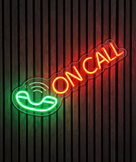 On call telefoon neon lamp